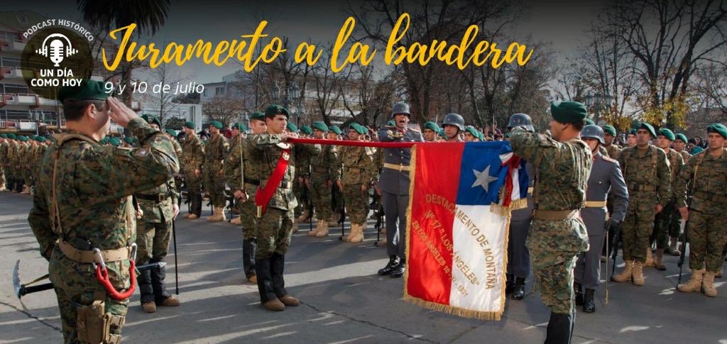 Ejercito_Chile's tweet photo. Cada 9 y 10 de julio soldados, suboficiales y oficiales efectúan el Juramento a la Bandera, en honor de los 77 soldados que dieron sus vidas por la patria en el Combate de La Concepción. Conoce más sobre esta historia en el siguiente podcast 🎧 https://t.co/U1YRDI8Ubx https://t.co/3GCmZRjO8d