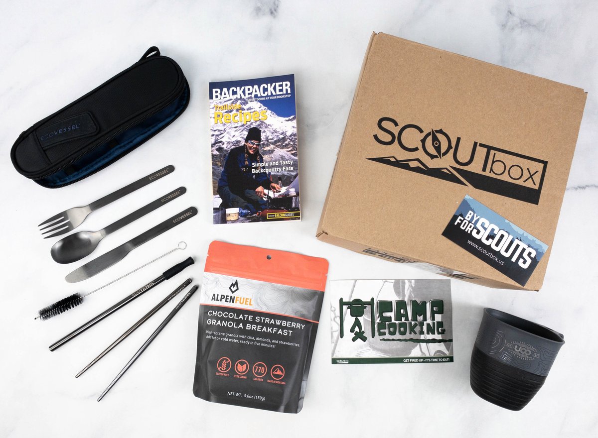 helloboxes's tweet image. The #SCOUTbox v has arrived! It includes useful hiking items such as utensil set, camp cup, magazine and more. Here's the June... hellosubscription.com/2021/07/scoutb… #subscriptionbox