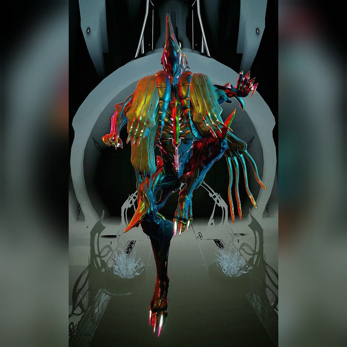 JustJoshinEnt's tweet photo. So, here's my first official post of #captura in #warframe :) The framing  and colors reminded me something of an old foil trading card.  Thoughts?

#PlayWarframe #DigitalExtremes #WarframePS4 #FashionFrame #WarframeFashion #WarframeFashionFrame #isendgame #twitchstreamer https://t.co/2deDIdAVph
