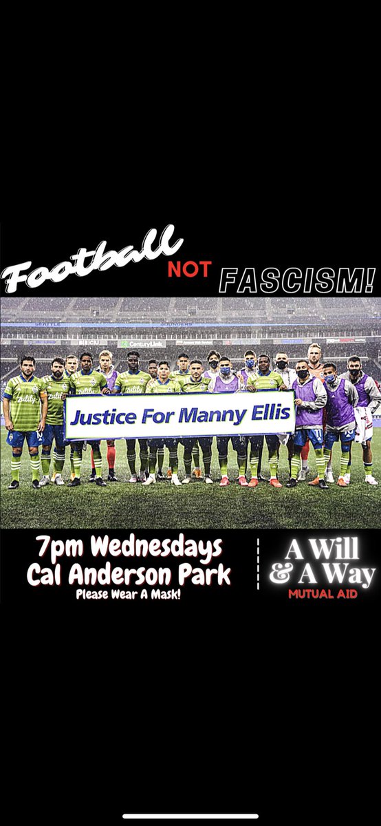 Picket4Change's tweet photo. Football Not Fascism🥷🏾⚽️ 7pm TONIGHT @ Cal

due to field space concerns we will discuss moving times/days - bring ideas and continue to support @AWillAndAWaySEA 

#FootballNotFascism #KickItOut #AntifaSoccer #MutualAid #SeattleProtests https://t.co/16uSvheZx1