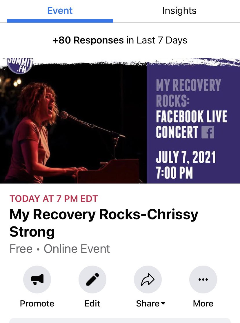 Chrissy Strong will be performing live on our Facebook page in about 20 minutes!! 
#recoveryrocks #musicheals

fb.me/e/PYuCQKdp