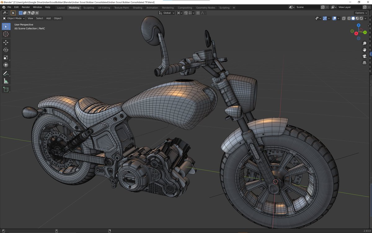 John Dickinson (@motionworks) on Twitter photo #BLENDER | Okay here's where <a href="/tobypitman/">tobypitman</a> and I are up to with the #IndianScoutBobber #Motorbike. Now fully transitioned from #C4D to Blender. #b3d #3dmodeling #BLENDER | Okay here's where <a href="/tobypitman/">tobypitman</a> and I are up to with the #IndianScoutBobber #Motorbike. Now fully transitioned from #C4D to Blender. #b3d #3dmodeling