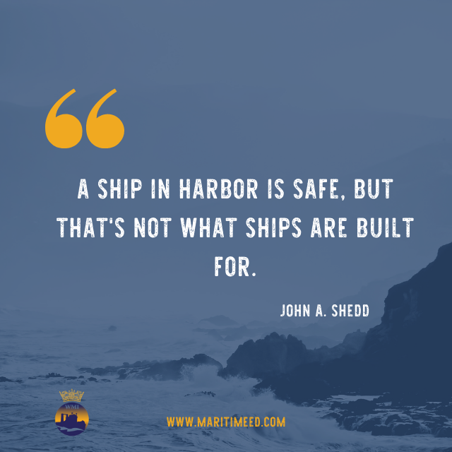 WesternMaritime's tweet photo. "A ship in harbor is safe, but that's not what ships are built for.
~ John A. Shedd
#Marine #Maritime #Seafarers #WednesdayWisdom #maritimequote #seaquote #johnashedd https://t.co/RqnOqvu9r5