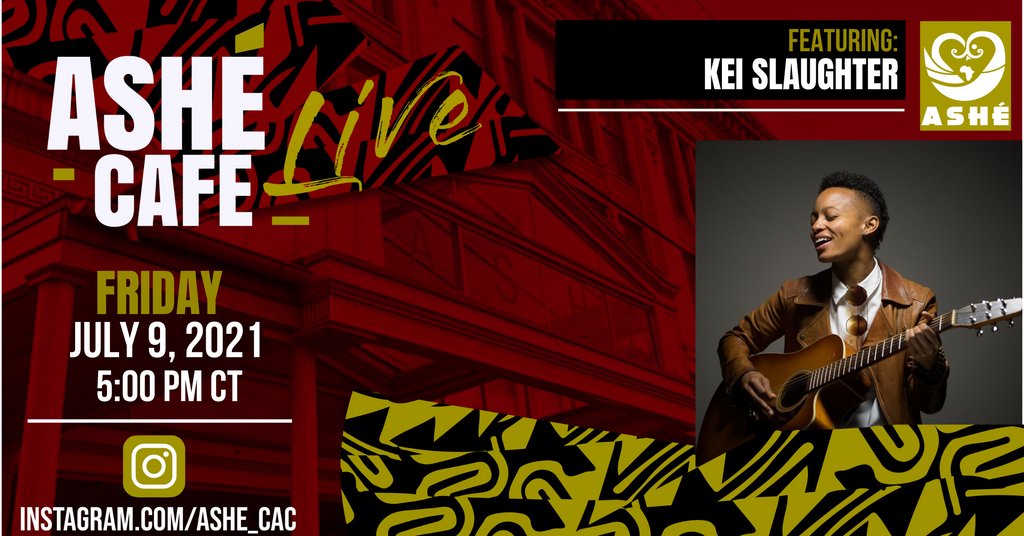 ashe_cac's tweet photo. We’re joined in the Ashé Cafe this week by Black Queer/Non-Binary Vocalist, Freedom Flutist, Songwriter, Sound Sermonist, and Music Therapist kei slaughter!
Tune in on our IG Live at 5:00 pm CT this Friday.
#AsheCafe #KeiSlaughter https://t.co/4ZirIMVRFk