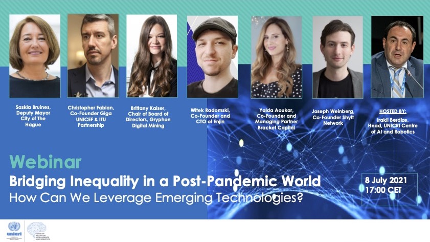 📢 Last call to register for the free <a href="/UNICRI/">UNICRI</a> public webinar coming up on July 8 at 17:00 CET!

<a href="/witekradomski/">Witek Radomski</a> will be joining the panel discussion on how we can utilize emerging technologies to overcome inequality in a post-pandemic world.

🎫 enj.in/unicri-webinar…