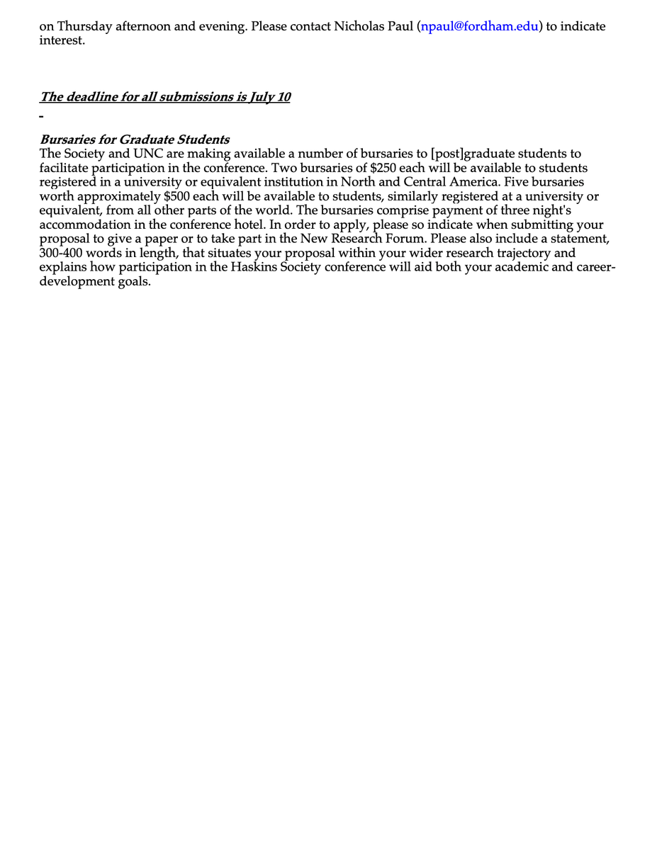 Reminder folks: get your abstracts in for the 2021 Haskins Society Conference! We are accepting submissions for in-person and remote papers and panels.