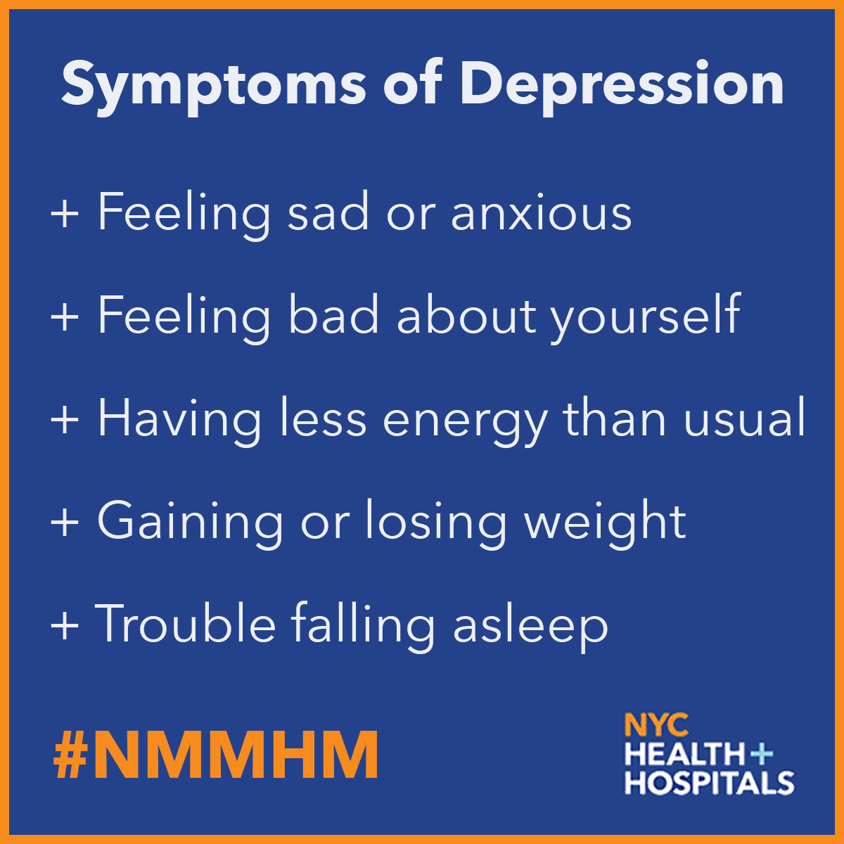 J Robyn Diez, MD (@jrobynmd) on Twitter photo July is National Minority Mental Health Month. <a href="/NYCHealthSystem/">NYC Health + Hospitals</a> offers comprehensive #MentalHealth services to help patients rediscover their strengths and abilities, as well as overcoming the stigma of mental illness: ow.ly/aNpA102OSff
#ThriveNYC
#NMMHM July is National Minority Mental Health Month. <a href="/NYCHealthSystem/">NYC Health + Hospitals</a> offers comprehensive #MentalHealth services to help patients rediscover their strengths and abilities, as well as overcoming the stigma of mental illness: ow.ly/aNpA102OSff
#ThriveNYC
#NMMHM