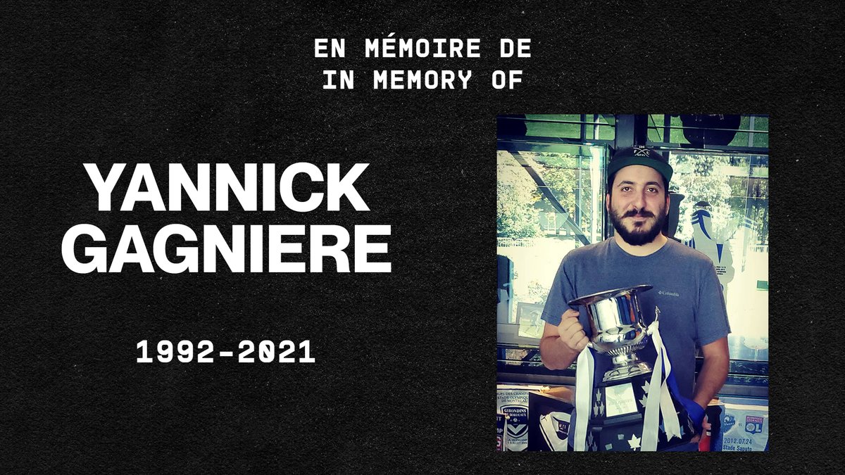 C'est avec beaucoup de tristesse qu'on a appris le décès de Yannick Gagnière, un ami et un employé du Club. Son décès est survenu dimanche, dans un accident de la route. Au nom du Club, nous offrons nos plus sincères condoléances à sa famille et ses amis. Il avait 29 ans.

#CFMTL