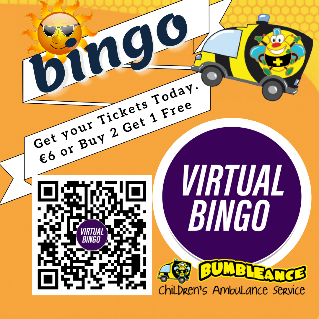 Tuesday 13th We have our Second Bingo evening 
in Support of BUMBLEance Children's Ambulance.
Live Stream at 7.30pm
buytickets.at/dublinvirtualb… 
 #givingtuesday2021 #charityfundraiser #CharityTuesday
 #SaoirseFoundation <a href="/BeeForBattens/">Tony Heffernan a DAD</a> 
bit.ly/3hH4xFl