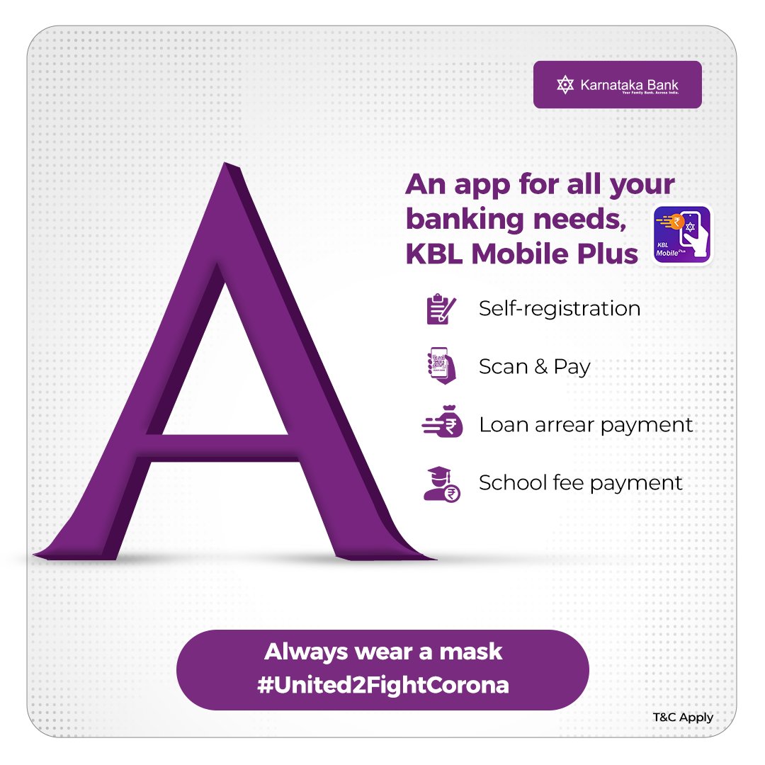 Karnataka Bank on Twitter "AZ with Karnataka Bank. Always taking care