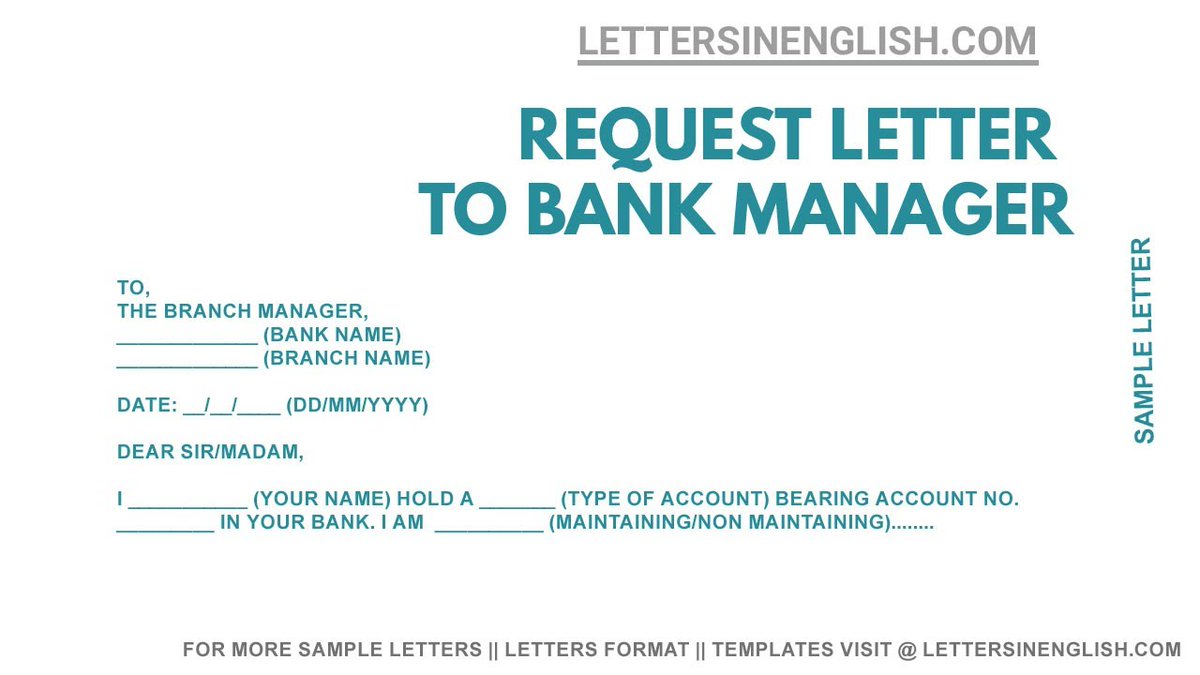 تويتر  Letters in English على تويتر: "Sample Request Letter to Inside Bank Charges Refund Letter Template