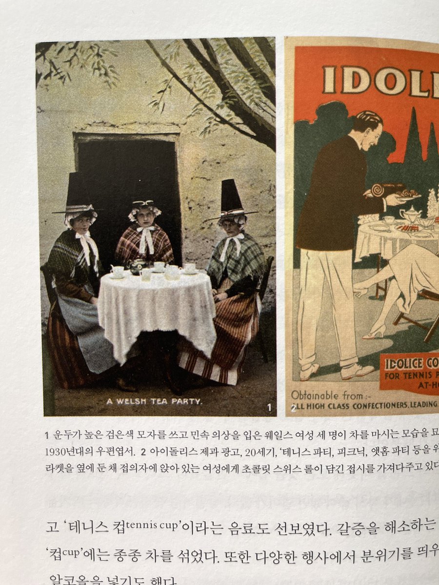 <티타임-세계인이 차를 즐기는 법>. 자료가 될법한 이모저모가 잔뜩 있는 책입니다 그리고 저 와플은 저렇게 얹어서 먹는 거였다니…