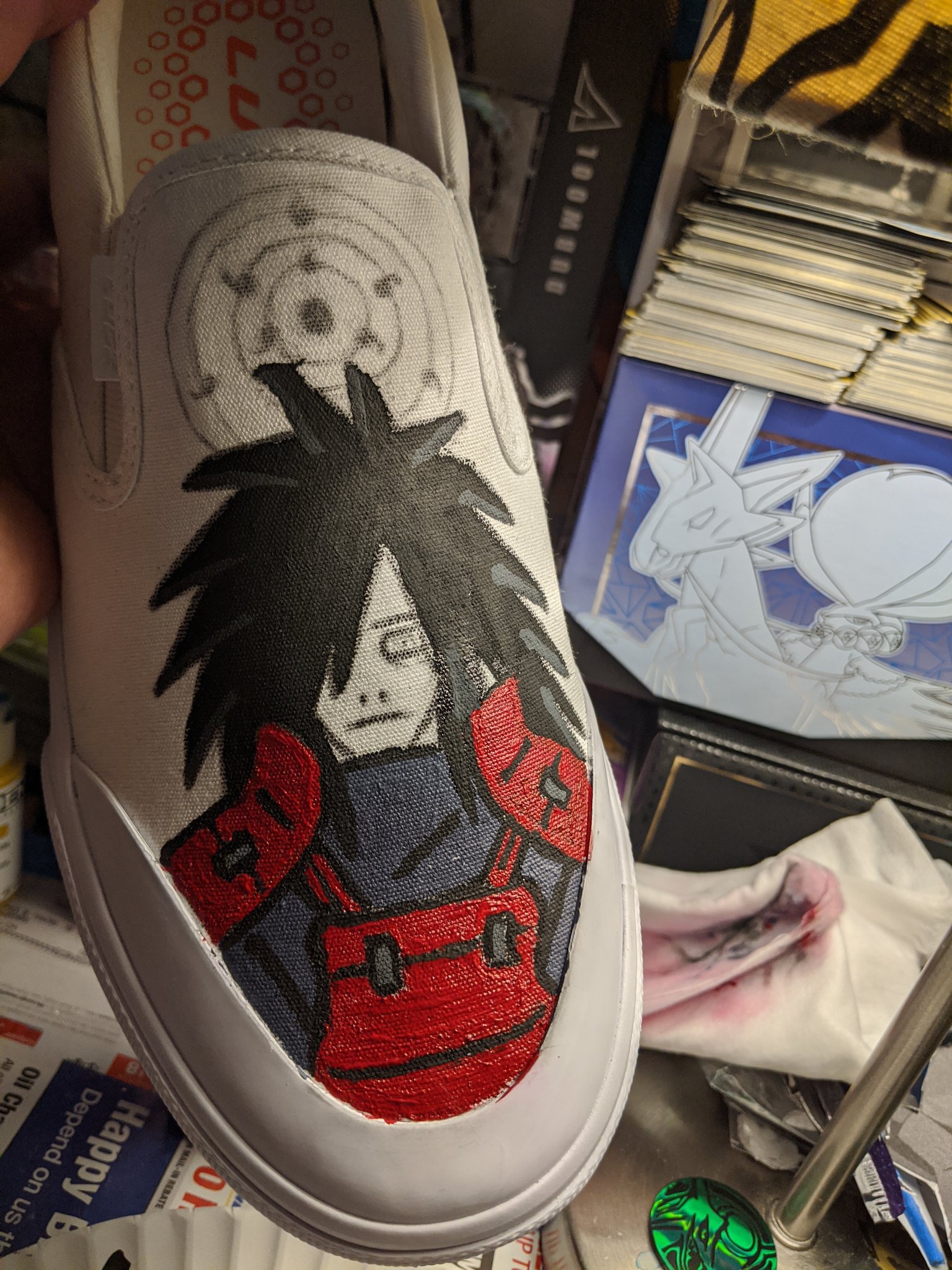 Obsta Gang Look Into My Eyes Naruto Madara Uchiha Uchihaclan Sharingan Mangekyou Customshoes Art Hobby Narutofans Painting Progress Like Share Follow Staytuned Relaxing Anime T Co Yynxqmwbqx Twitter