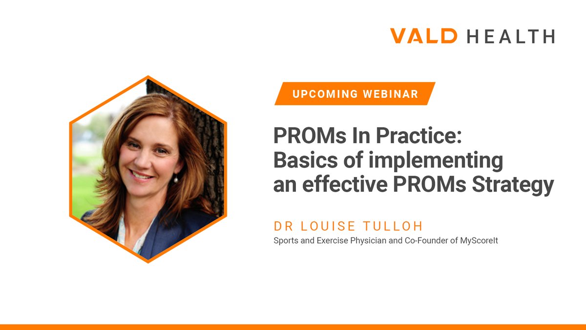 VALD_Health's tweet photo. 🔔 Upcoming webinar!

Are you curious to learn the basics of implementing an effective #PROMs strategy in your clinic?

In our next webinar, we explore the effective implementation of PROMs strategy with @DrLouiseTulloh  (Co-Founder @myscoreit).

Register https://t.co/vRwNdEWGlO https://t.co/t47lqv5Wwo