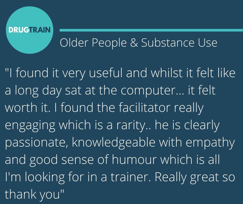 Drugtrain1's tweet image. Great feedback from the substance use &amp;amp; older people course. 

@Mersey_Care @Open_Road @ChangingLives__ @dudleymbc