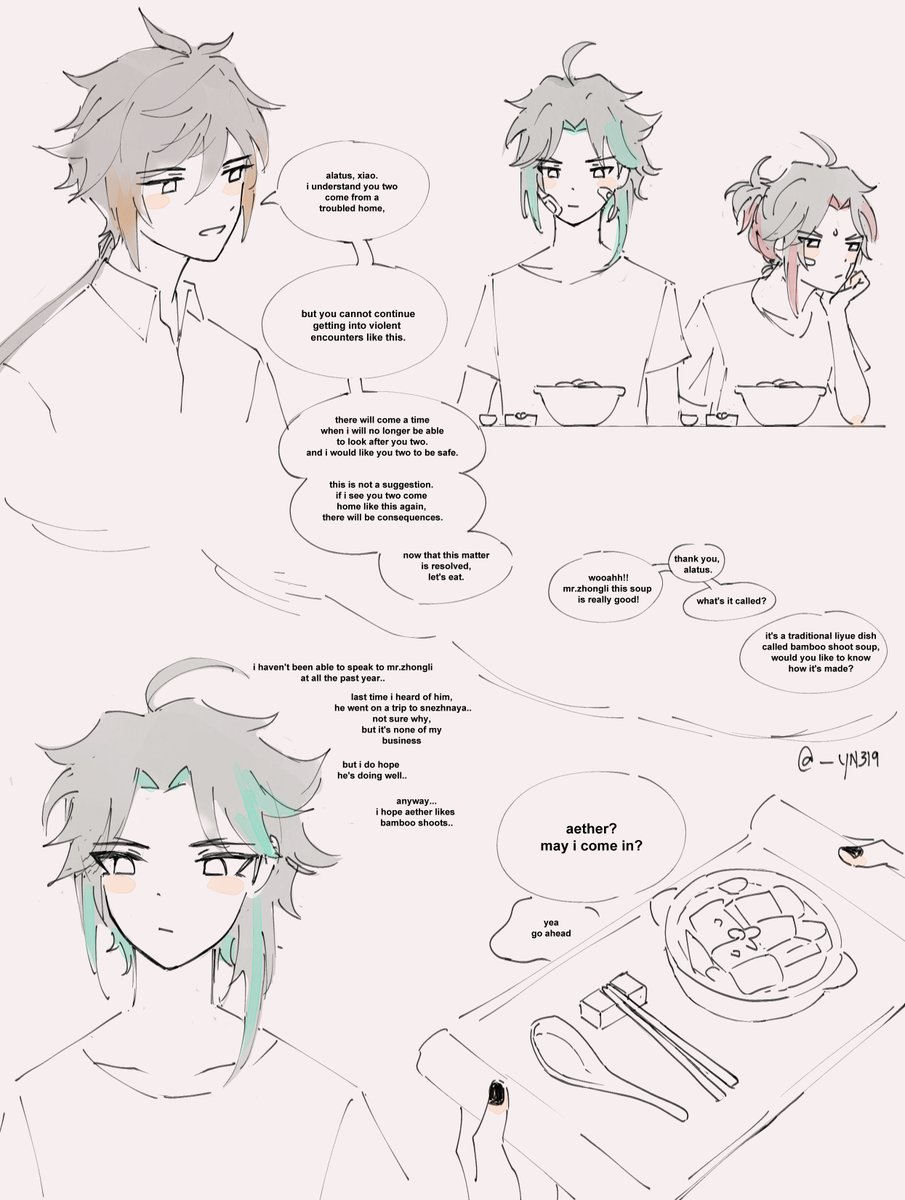 xiao reminisces 

#GenshinImpact  #原神 #xiao #aether #XiaoAether(?) #zhongli 