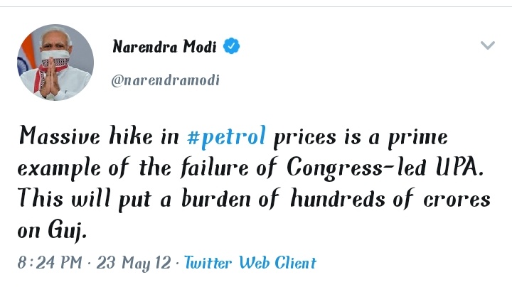 Mnprtsandhu34's tweet photo. PM @narendramodi rightly said that such an increase in the price of fuel like petrol and diesel is a failure of the central government to run the government in Delhi.

#पेट्रोल_डीजल_का_डकैत_मोदी https://t.co/MtI2UmdpDs