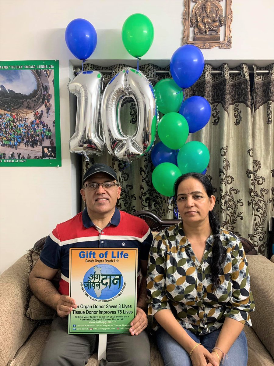RattanParveen's tweet photo. Celebrated 10th #liverversary 
#Decade full of enthusiasm &amp; vibrant health given by my 2nd God, Dr @ArvinderSoin &amp; my #LiverDonor wife @RoopaArora6  
Story of #HOPE 4 organ failure patients &amp; inspiration 4 PotentialOrganDonors..
#MissionOrganDonation No one dies awaiting organs https://t.co/t5aOQRrYq3