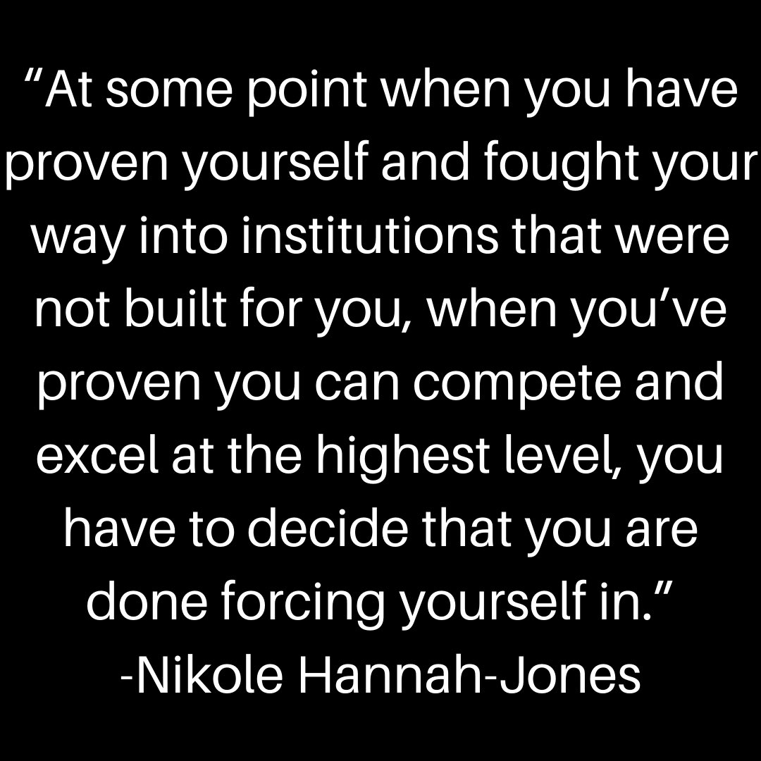 Excited for the new path #NikoleHannahJones is on! Take a look at this bit of #wisdom from her!
#WisdomWednesday #BIMS #BlackInMarineScience #Motivation #Enlightenment #HighGround #SupportHBCUS #InvestInBlackTalent