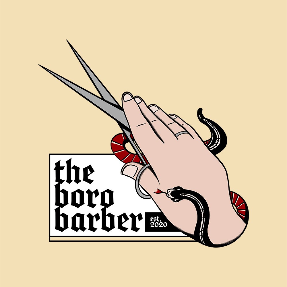 expo86co's tweet photo. Client Work // Recent illustrated logo for a local barber friend! #illustration https://t.co/OHHFhklqdO