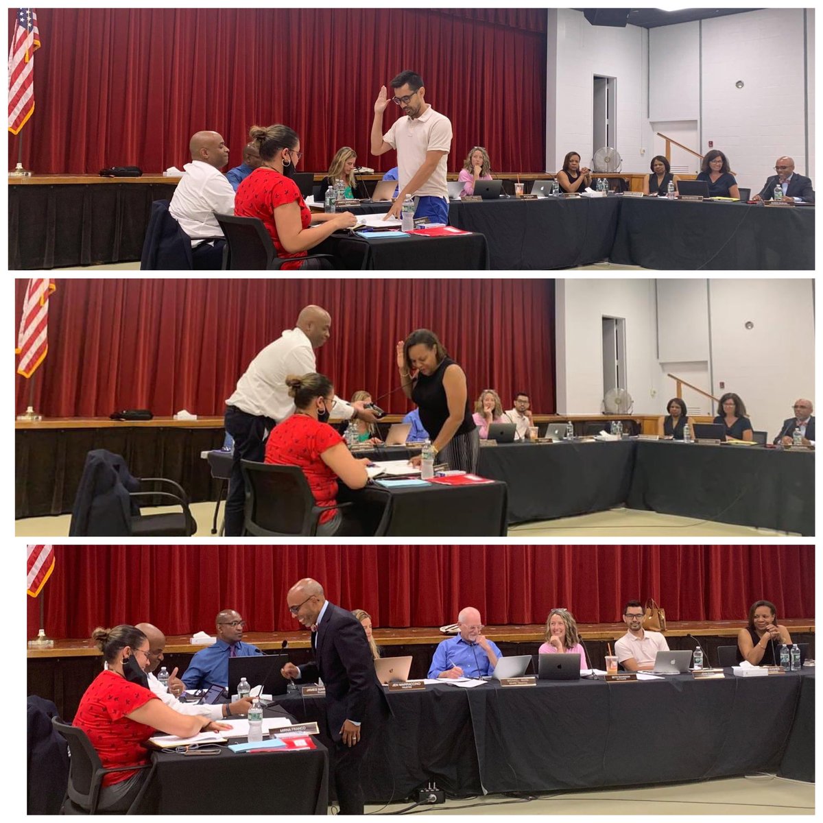BudhaiSEudes's tweet photo. @Nyack_Schools we welcome our elected Trustees Karen Hughes and John Duval; and BOE officers President @terence_rock, VP @BethDavidson17 Secretary Jen Marriccino, and District Clerk Mirna Franco. #SuperBOE #buildingbridges #Redhawks #CommunityVoices https://t.co/bxHCMhWo15
