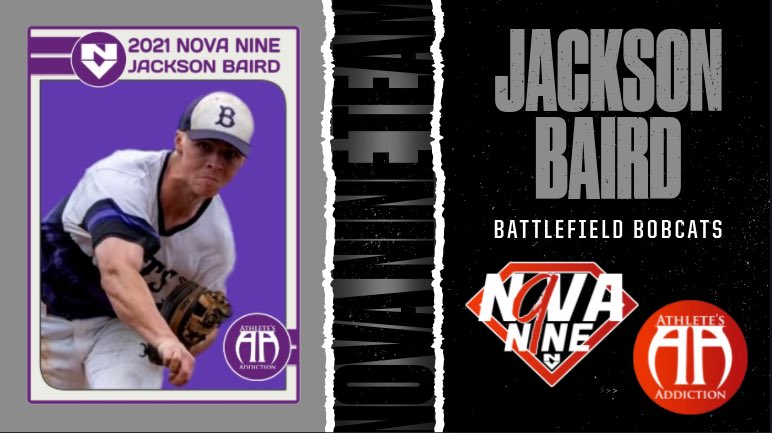 Congratulations to Battlefield’s Jackson Baird, who has been selected to the 2021 NOVA Nine Team. Baird has signed to pitch at George Mason. Read more > bit.ly/3qSXVba
