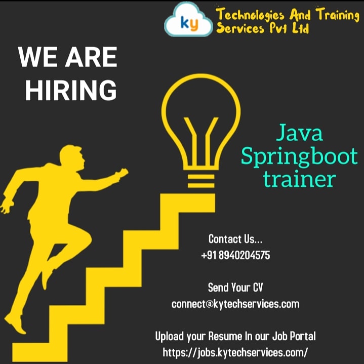 KYTechnologies's tweet image. #javaspring #javaspringdeveloper #java #javatrainer #javaspringboot #boot #boottrainer #it #itjobsearch