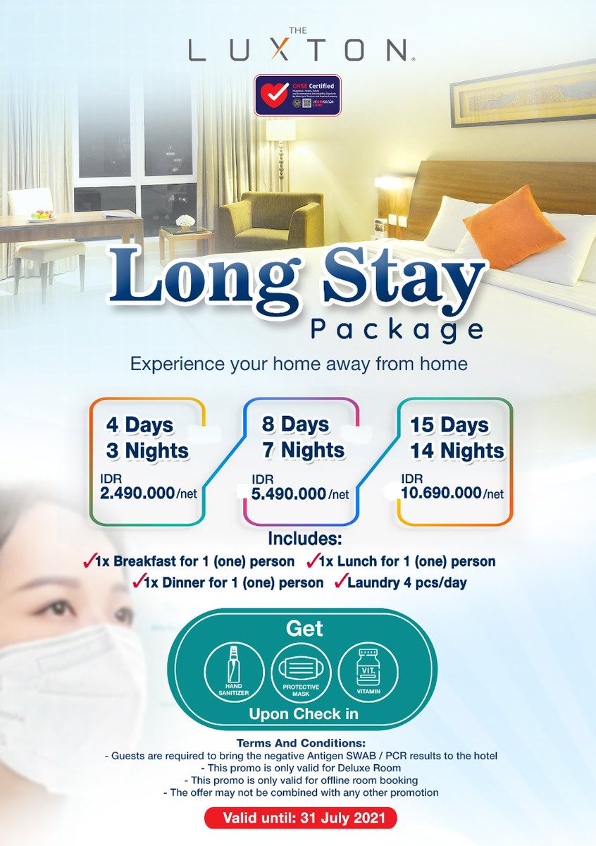 Come and stay with us to make you feels like home

For Booking Information:
The Luxton Hotel Bandung
Ir H. Juanda No 18, Bandung
022 4220 700 / WA 0 811 2001 068