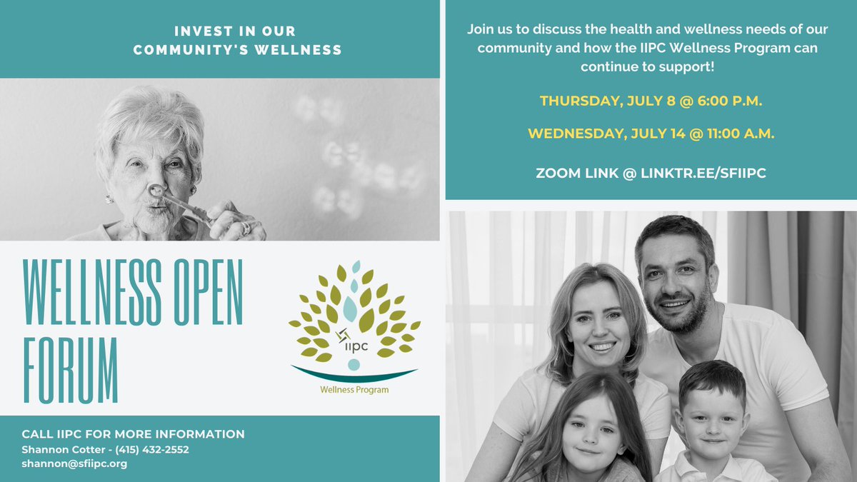We are seeking community input on the future of our Wellness Program. Join our Wellness Open Forum on Thursday, July 8 at 6:00 p.m. or Wednesday, July 14 at 11:00 a.m. Register at linktr.ee/sfiipc. Your feedback is important to us! #meitheal #CommunityEngagement