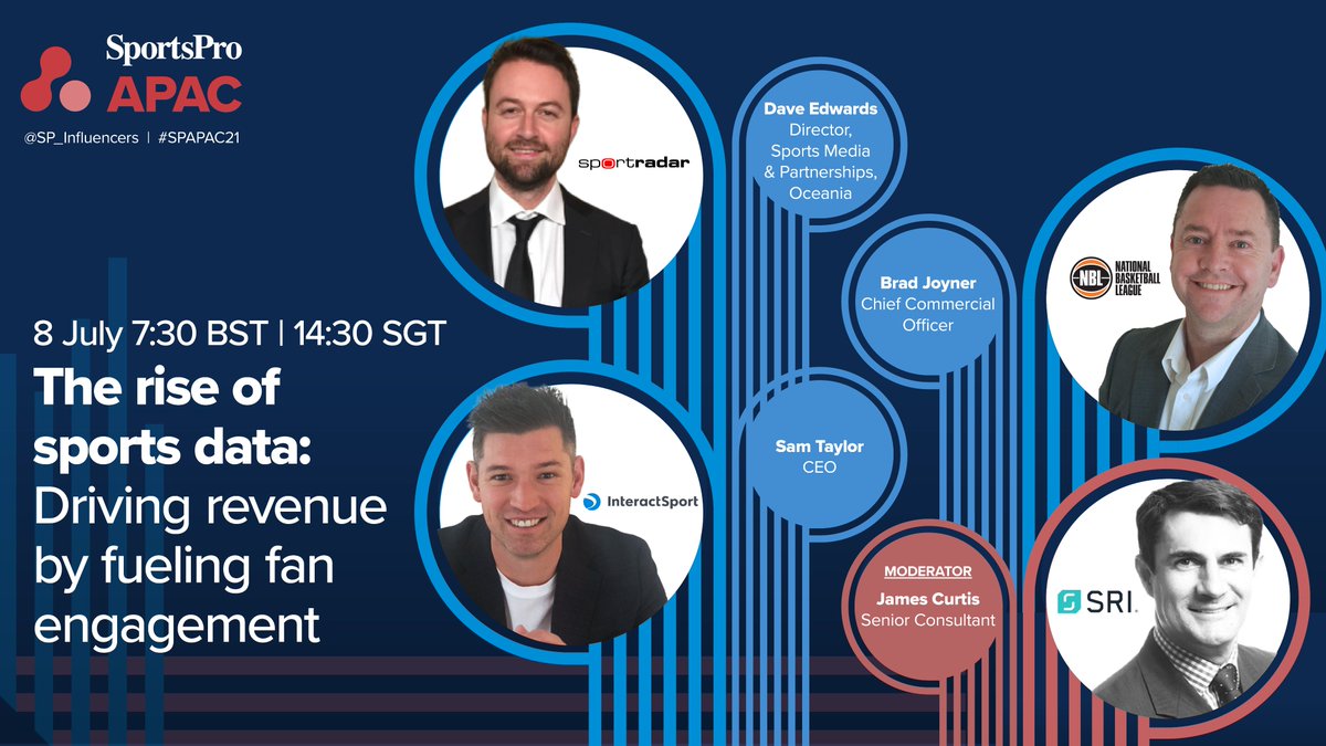 Tune in to the <a href="/SportsPro/">SportsPro</a> APAC panel today to watch us, <a href="/Sportradar/">Sportradar</a> and <a href="/NBL/">NBL</a> discuss all things data, fan engagement and stakeholder revenue.

When: Thursday, July 8, 2021 4:30 PM to 5:15 PM (AEST)
Where: apac.sportspromedia.com/agenda/view/