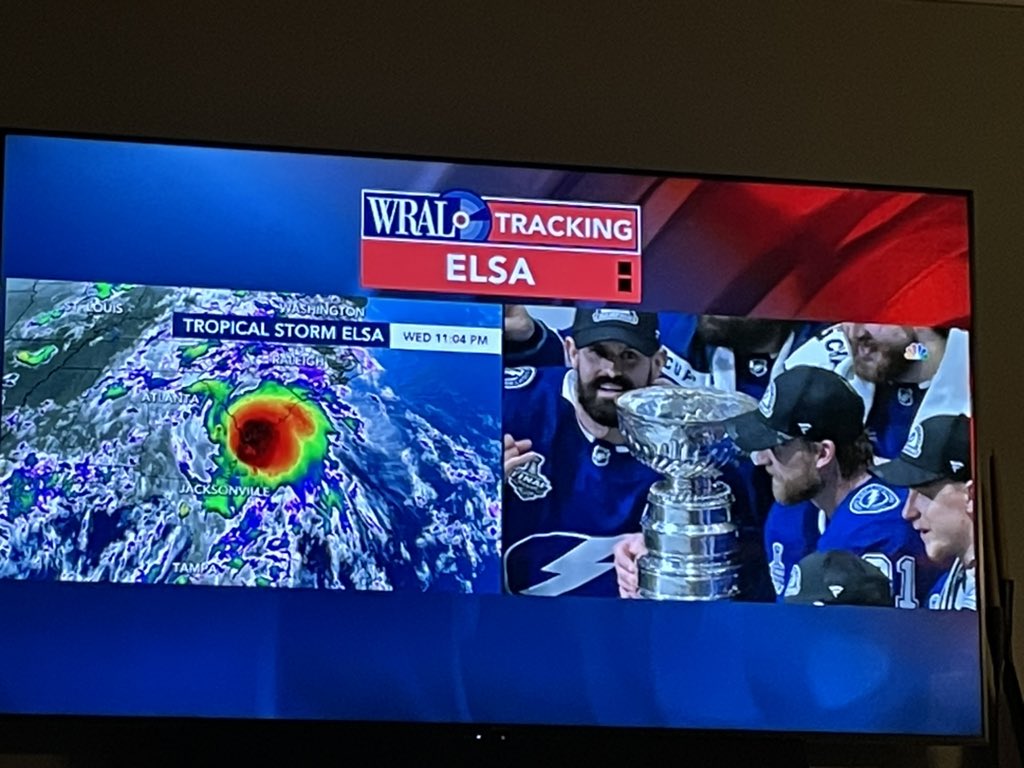 I care about the weather, but not during the presentation of the oldest prize in sports!  Come on WRAL!