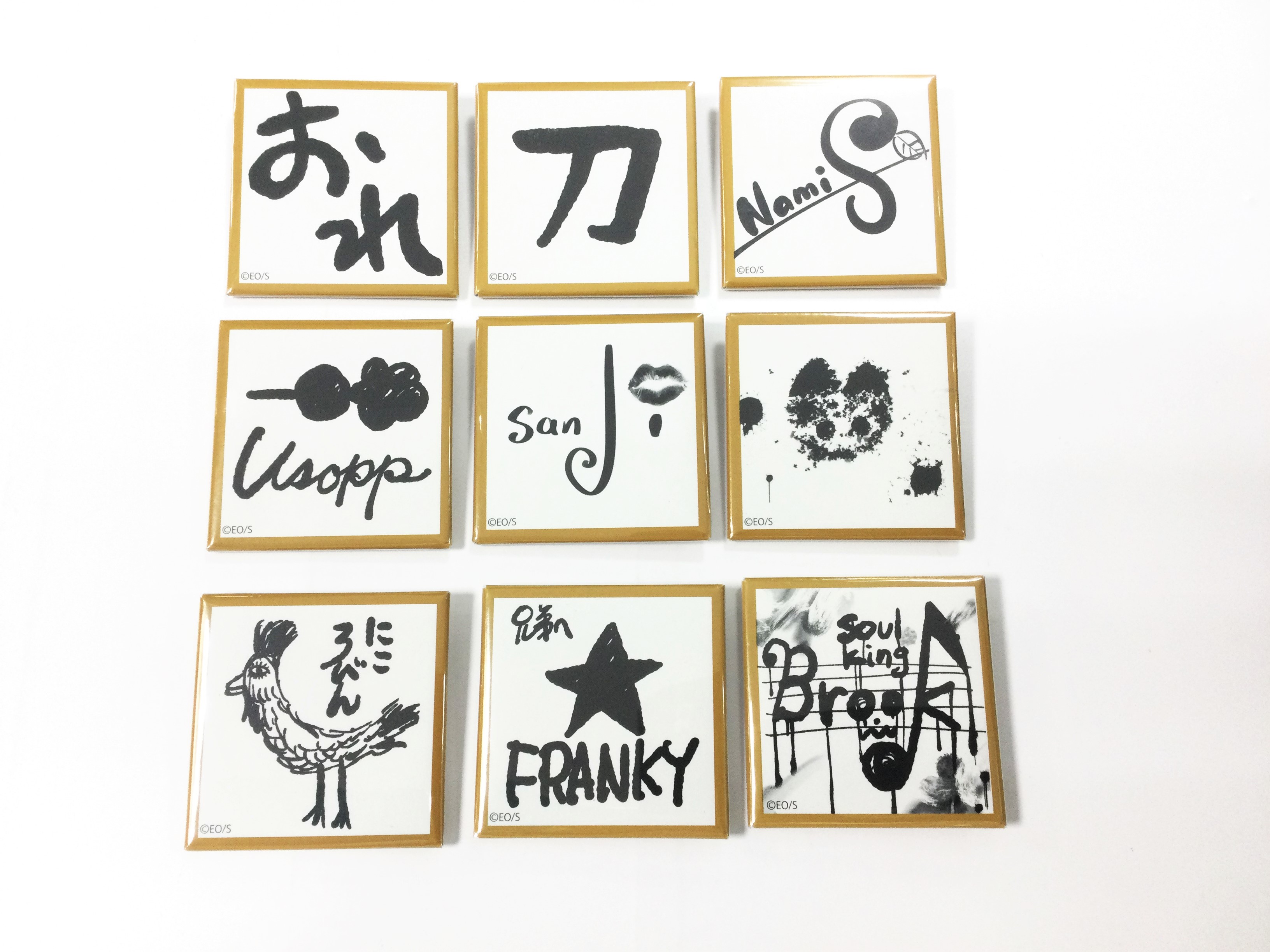 ワンピース 麦わらの一味 サイン缶バッジ チョッパー スクエアの