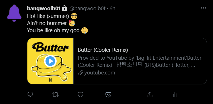asdfjklBTS's tweet photo. #100DaysOfBTSARMYCode D7
- added song lyrics as tweet text
- added playlist links to url data
- rewrote function so tweet can randomly choose between general encouragement vs. song lyrics text
- thought how to add PTD and figure out what's scope creep https://t.co/BdNgVIQatM