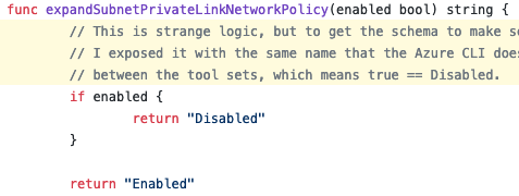 Kazuho Oku これ 引数名が Enabled になってるのが問題なんじゃないのかな Disabled だったなら 外部 の仕様がそうなんだからしょうがない で諦める問題な気がする T Co O1blujdlhq