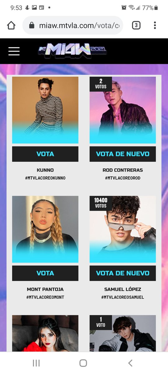 gel_1983's tweet photo. Here my votes for tonight! Wish you luck! 😘💯❤ @Saamuellopez

#MTVLACOREOSAMUEL 
#PremiosMTVMIAW https://t.co/yp9bekLl9b