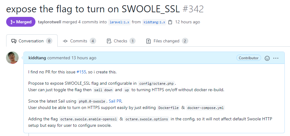 KiddTang86's tweet image. Wow... my PR is accepted. For those who wanna learn #Swoole and #Laravel #LaravelOctane 
Just check out my tutorial here: medium.com/p/ddab7f5303ec