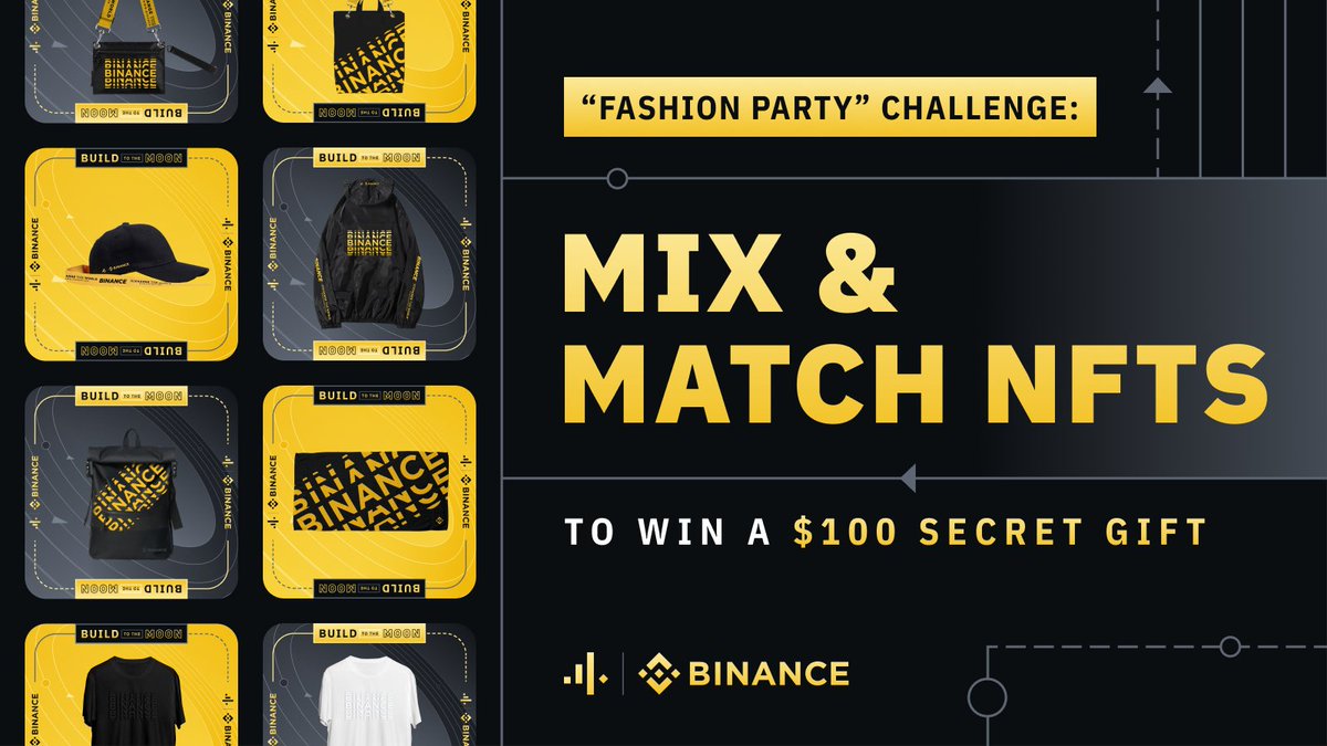binance's tweet photo. Join Our First-Ever “Fashion Party” NFT Mix &amp; Match, Win a $100 Limited Edition #BinanceTurns4 Secret Gift!

➡️ https://t.co/rohqxOnIiI https://t.co/g3tQD63PCi