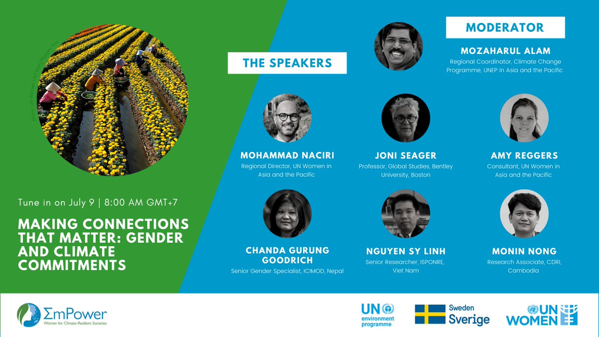 Don't miss out on this side event at #ClimateWeekAP
𝗠𝗮𝗸𝗶𝗻𝗴 𝗖𝗼𝗻𝗻𝗲𝗰𝘁𝗶𝗼𝗻𝘀 𝘁𝗵𝗮𝘁 𝗺𝗮𝘁𝘁𝗲𝗿: 𝗚𝗲𝗻𝗱𝗲𝗿 𝗮𝗻𝗱 𝗰𝗹𝗶𝗺𝗮𝘁𝗲 𝗰𝗼𝗺𝗺𝗶𝘁𝗺𝗲𝗻𝘁𝘀

🗓️ 9 Jul at 8 AM (Bangkok)

empowerforclimate.org/en/events/2021…