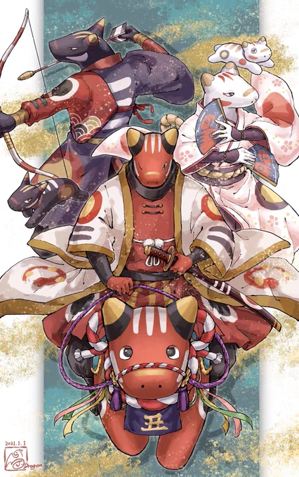 #絵柄が好みって人にフォローされたい 
民芸品のつくも神『#つくものたち 』や生き物など、色々描きます 