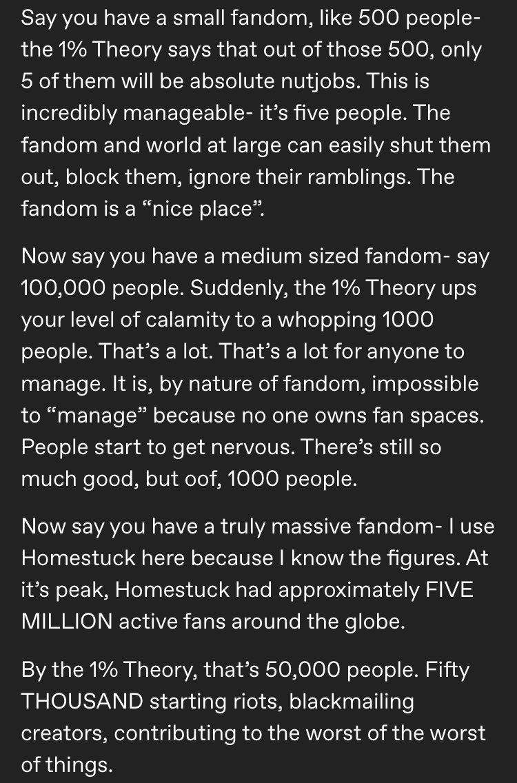 russoawfc23's tweet photo. this is such a great take on “big fandom, bad fandom” https://t.co/LoIigHH0qf