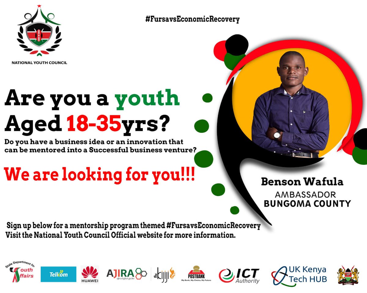 AlutaBenson's tweet photo. Ma youth, form ni kukua empowered na @NYC_YouthVoice @Whitebox_Ke  @KaribuKijiji  . Sign up usaidiwe kuturn your business idea into a Successful business venture. #FursaVsEr #IAmaFursaAmbassador https://t.co/ScyuephzwL
