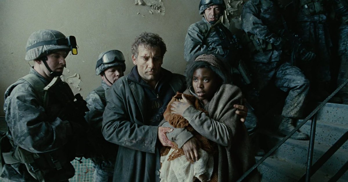 ORC_RED's tweet image. Я не знаю за что #ChildrenOfMen имеет высокие баллы. Чисто за остросоциальность типа? Ибо много лишних планов (по минуте снимать макушки деревьев например), решение с "дрожащей" камер плохое, снято очень серо по тону (хотя ок, это подходит как раз). 4/10