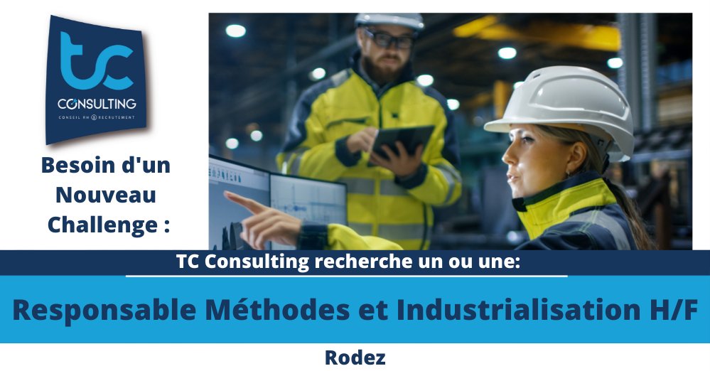 Besoin d'un nouveau poste 👇
tc-consulting-rh.fr/poste/responsa…

Bonjour à Tous,

Nous avons un poste de Responsable Méthodes et Industrialisation H/F, basé proche de Rodez. A vos souris 😉
#tcconsulting #recrutement #responable #manager #methodes #industrialisation #occitani
