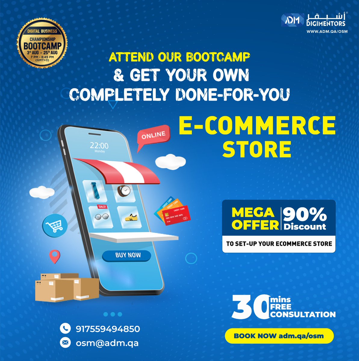 AshegharDigi's tweet photo. An amazing opportunity to learn to own and run an E-commerce Store from the experts themselves. 
Register today to secure the limited seats available.
Visit https://t.co/csGkbApdUa and Book a FREE 30 Mins Consultation.
Or you can also fill the form given https://t.co/BXwpR4SFVq https://t.co/K8eO9qPWYb
