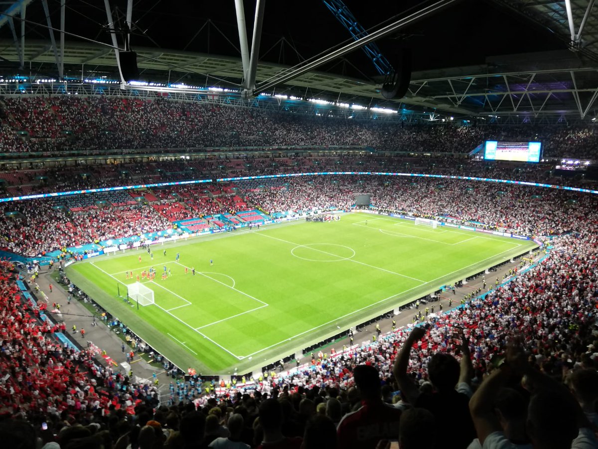 wallo_5's tweet photo. Another great Wembley trip... still hasn't fully sunk in that we made it to the final. Fantastic stuff. #ENG #EURO2020 https://t.co/0rzLQJDz6p
