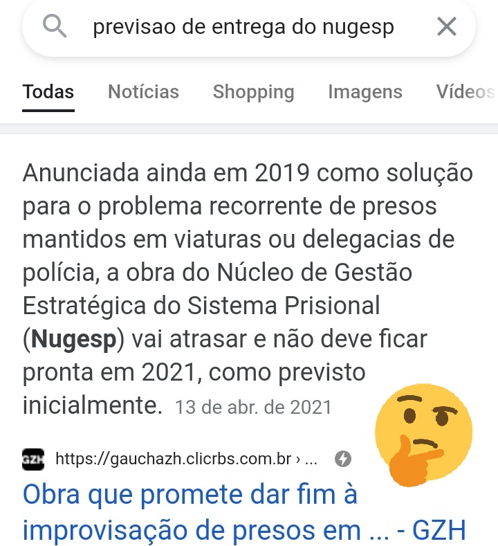 OvelhaN88739707's tweet photo. Pelo menos o Google não mente...

NUGESP e GUAÍBA vão entrar para as promessas não cumpridas no governo de @EduardoLeite_ e @DelegadoRanolfo 

NUGESP com seu grupo de trabalho ESTAGNOU.

GUAÍBA com sua LICITAÇÃO ETERNA.

Complicado... https://t.co/phfYwjdMOT