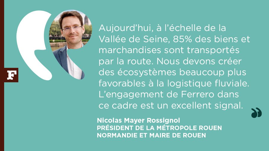 FerreroFr's tweet photo. Les impacts du développement de cette ligne de #transport fluvial depuis @Rouen : ils témoignent👇
 
- @NicolasMayerNMR, Maire de @Rouen 
- @GregoryDebuchy, notre directeur #Supplychain
- Stanislas Lemor, Président-DG @STEFGroup
- Damien Pichot, directeur des opérations @Monoprix https://t.co/vsQMRSAWjQ