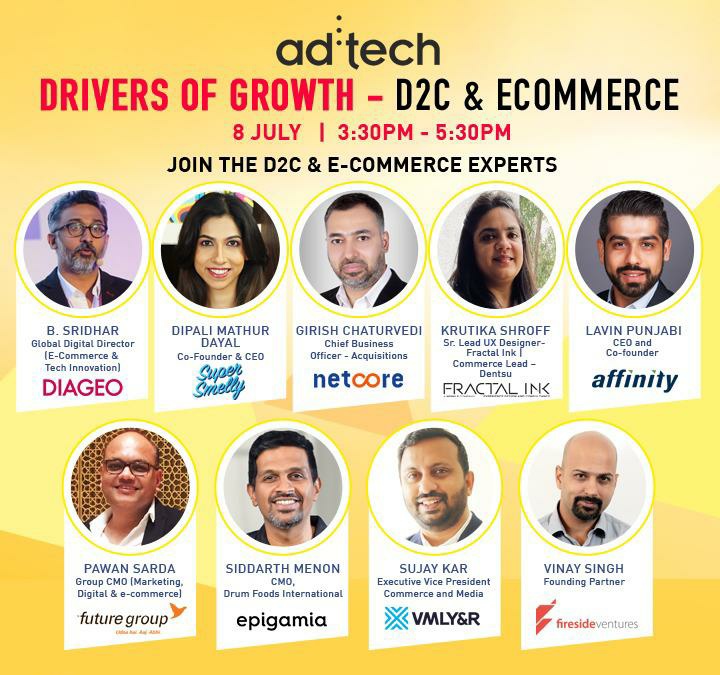 AffinityMediaGr's tweet image. Watch @lavinpunjabi, @AffinityMediaGr&apos;s President and CEO, on the first episode of @adtechIndia&apos;s India&apos;s Drivers of Growth series, along with other e-commerce industry stalwarts today, July 8, 2021, from 3:30 pm onward.

Register now: newdelhi.ad-tech.com/adtech-present…

#adtech