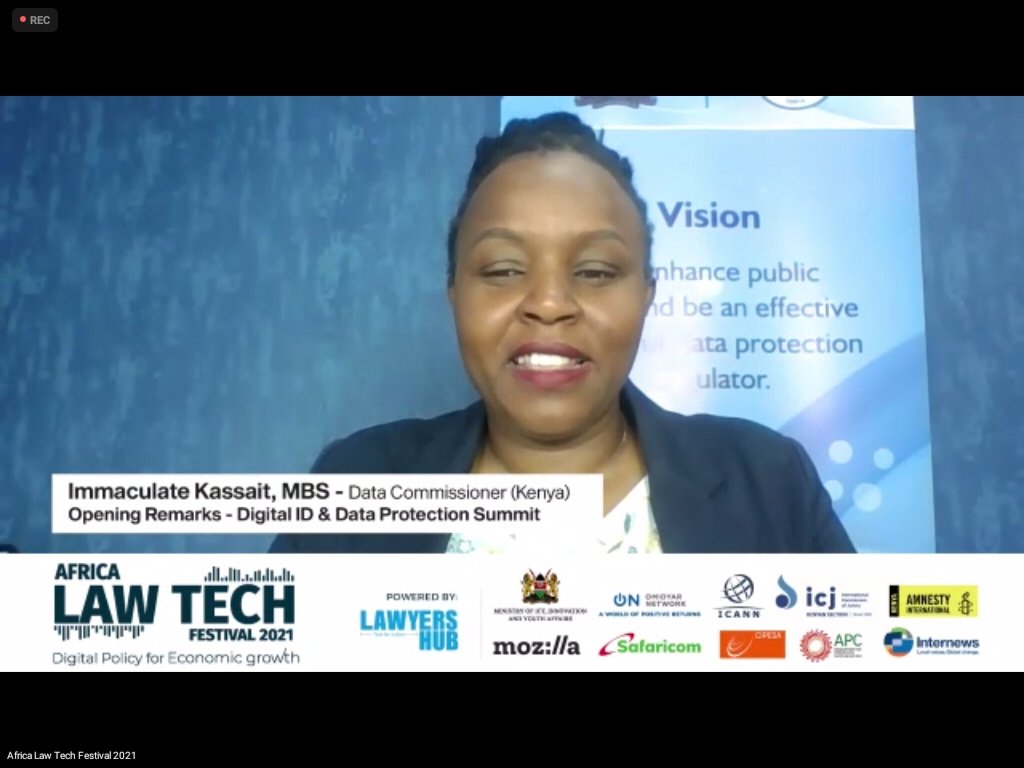 Kenya's Data Commissioner, Ms. Immaculate Kassait: Data Protection must be provided by default or design because data protection is a cross cutting issue in the digital economy. @lawyershubkenya @ICANN @ICANNAtLarge @DearGovs @ISOCUg @DliDigital @dhrlab #AfricaLawTechFestival