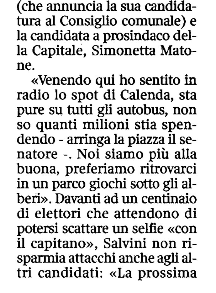 CarloCalenda's tweet photo. Strizza eh ⁦@matteosalvinimi⁩. Ho solo prenotato tutto mentre c’era il Covid e voi giocavate a racchettoni invece di scegliere un candidato. Ps mentre tu stai facendo selfie con un centinaio di persone, noi stavamo confrontandoci con 400 persone sui problemi del Municipio. https://t.co/6JvnyreaBM